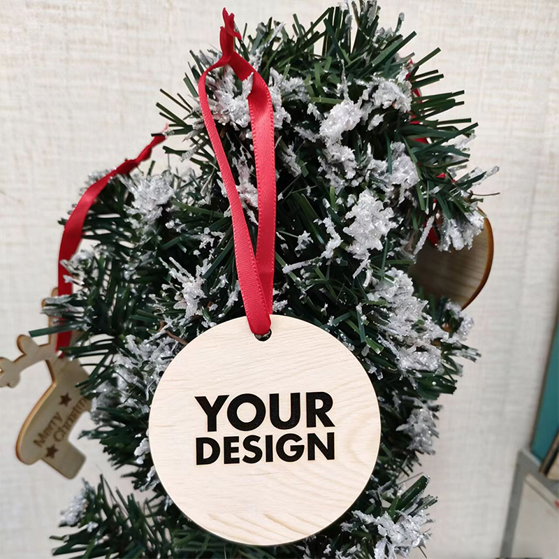 Wooden Round Christmas Hanging Decor
