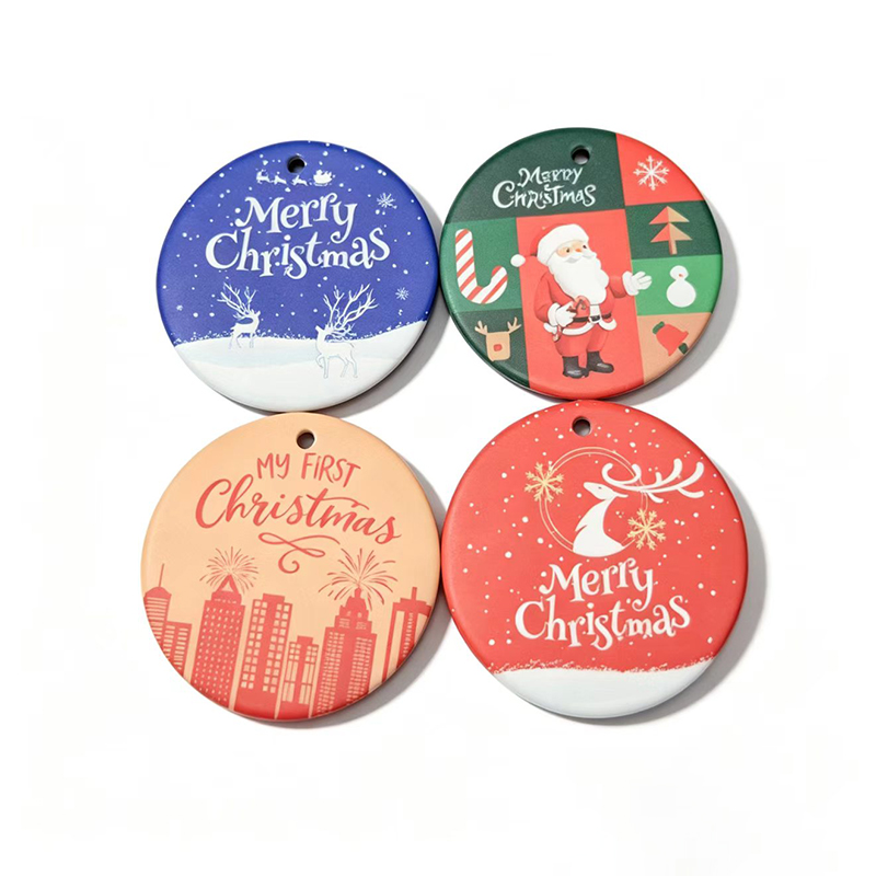 Round Ceramic Christmas Hanging Decor