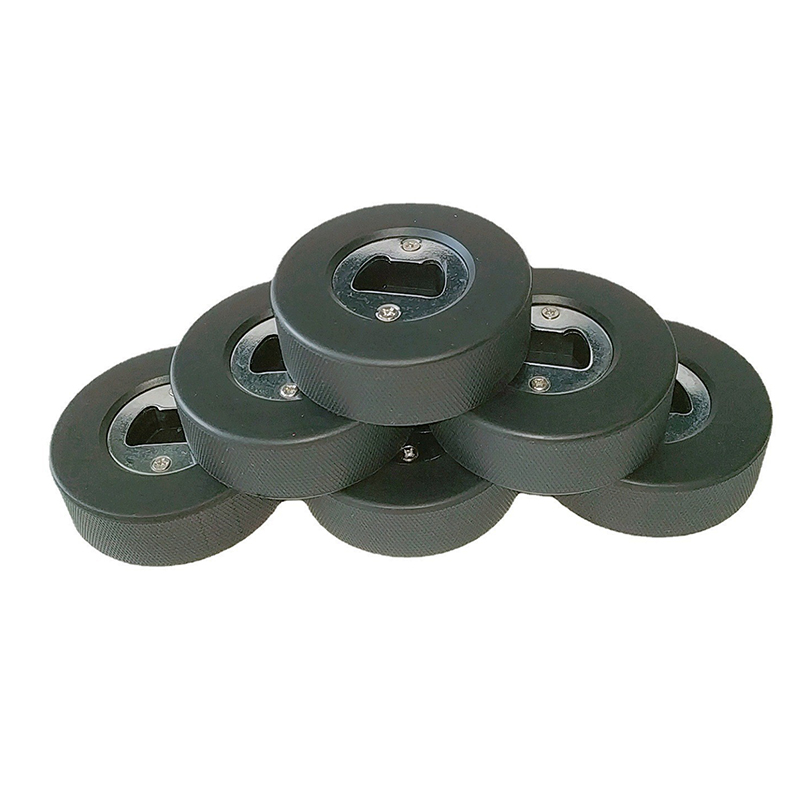 Rubber Hockey Puck Beer Bottle Opener3