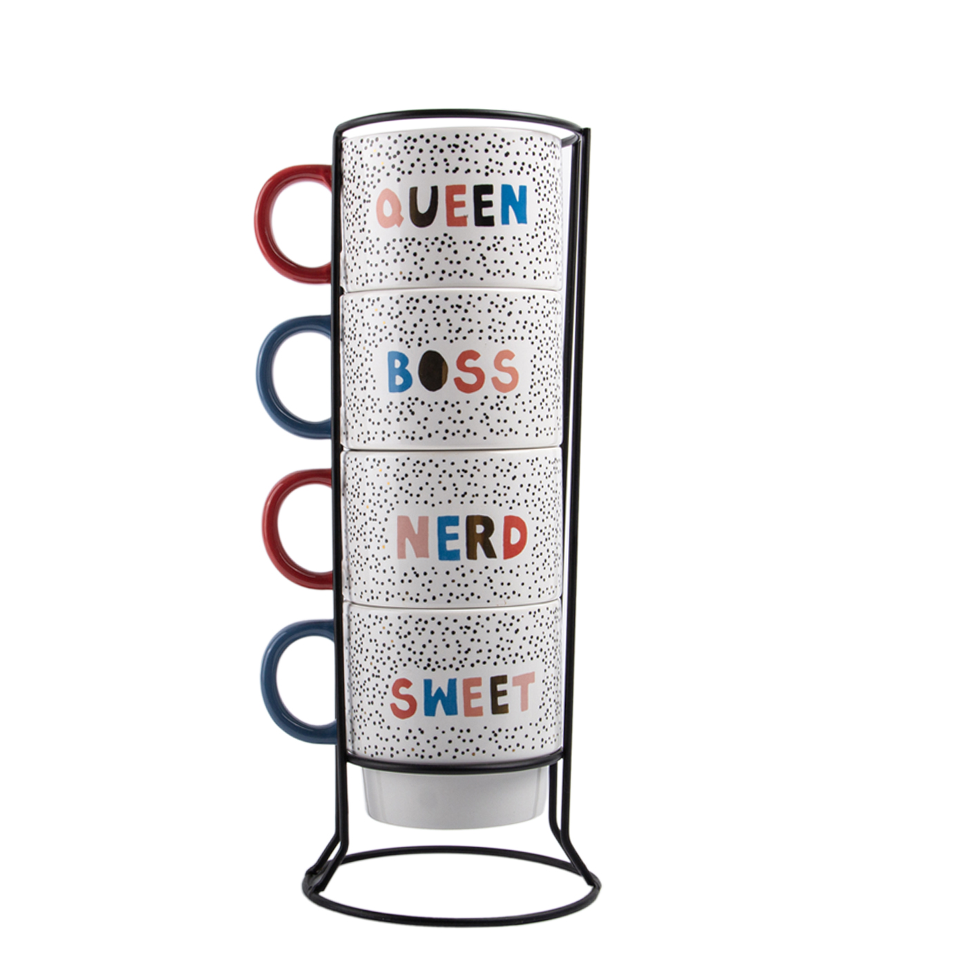 Stackable Coffee Mugs Set With Stand