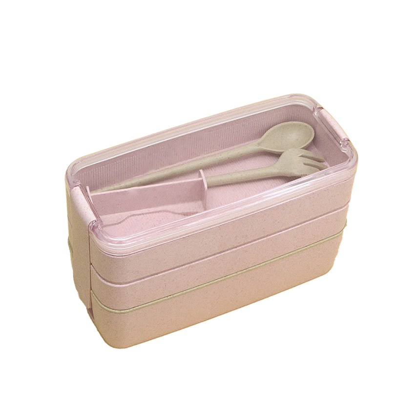 3-In-1 Wheat Straw Lunch Container2