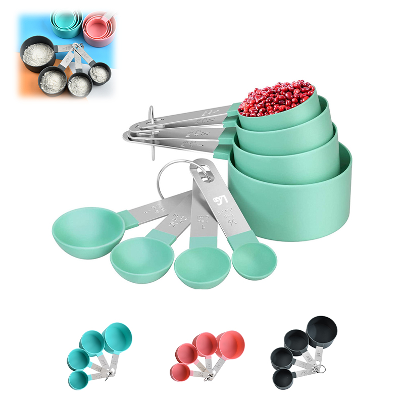 8 PCS Stackable Cups And Spoons Set1