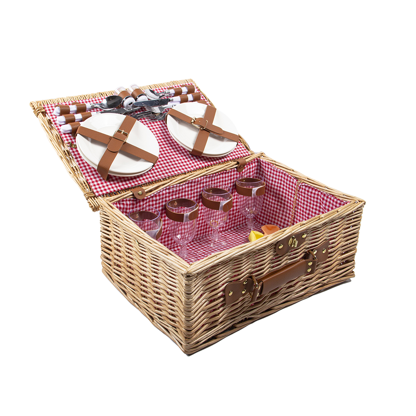 Portable Wicker Picnic Basket