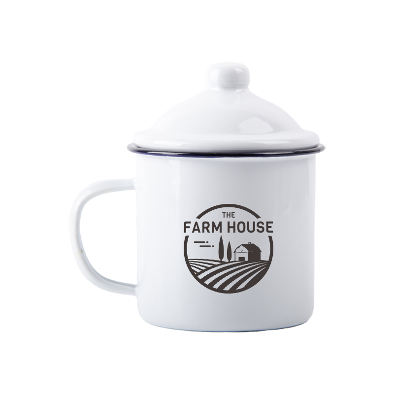 Custom 180ml Enamel Mug With Lid