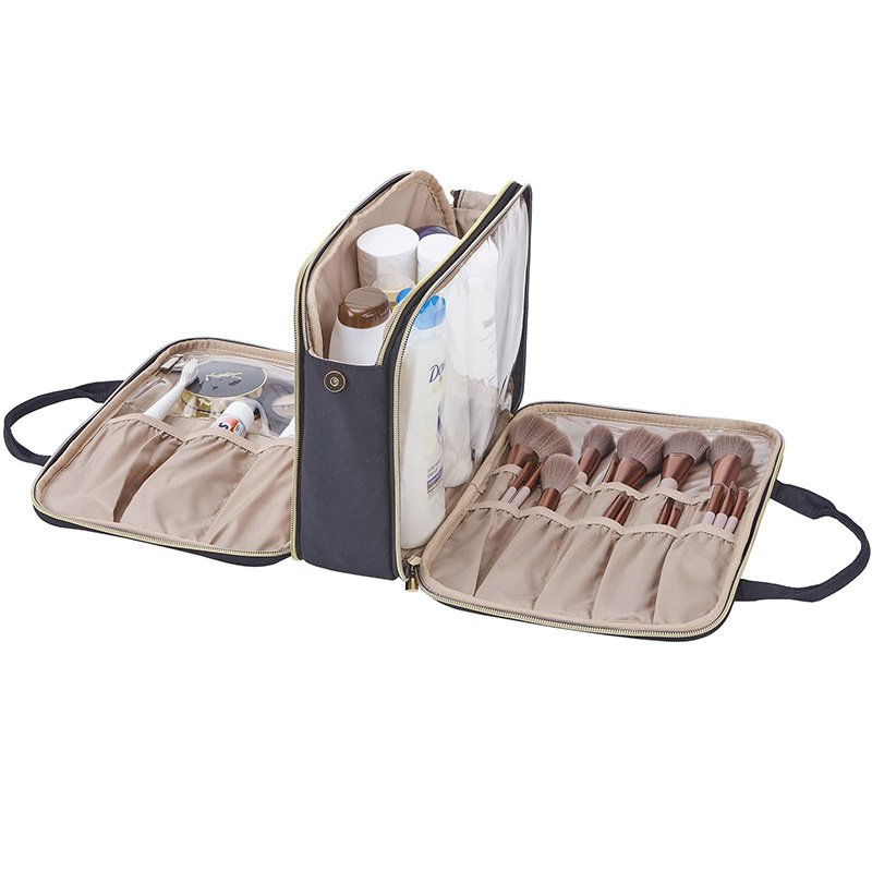 Custom Cosmetic Bag With Brush Storage1