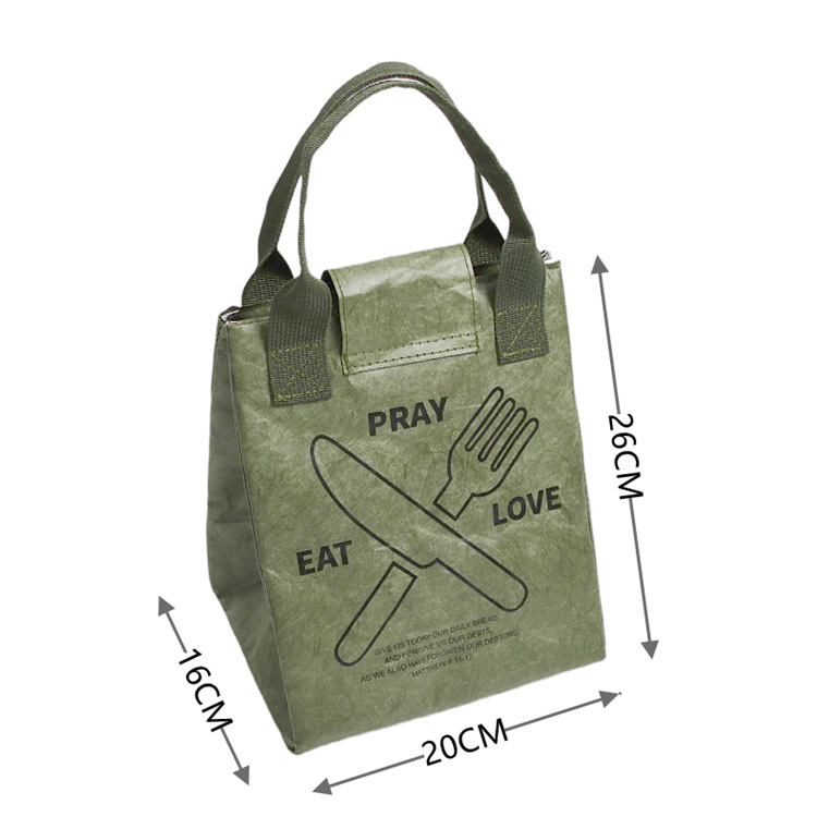 Custom Dupont Paper Insulated Lunch Tote Bag1