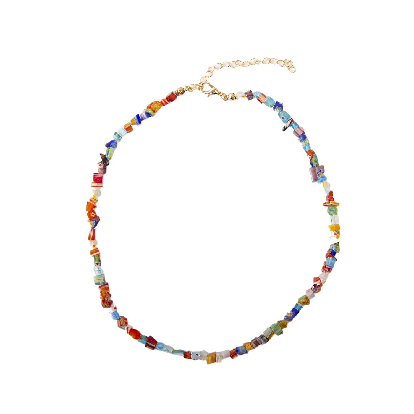 Colored Glass Beaded Necklace