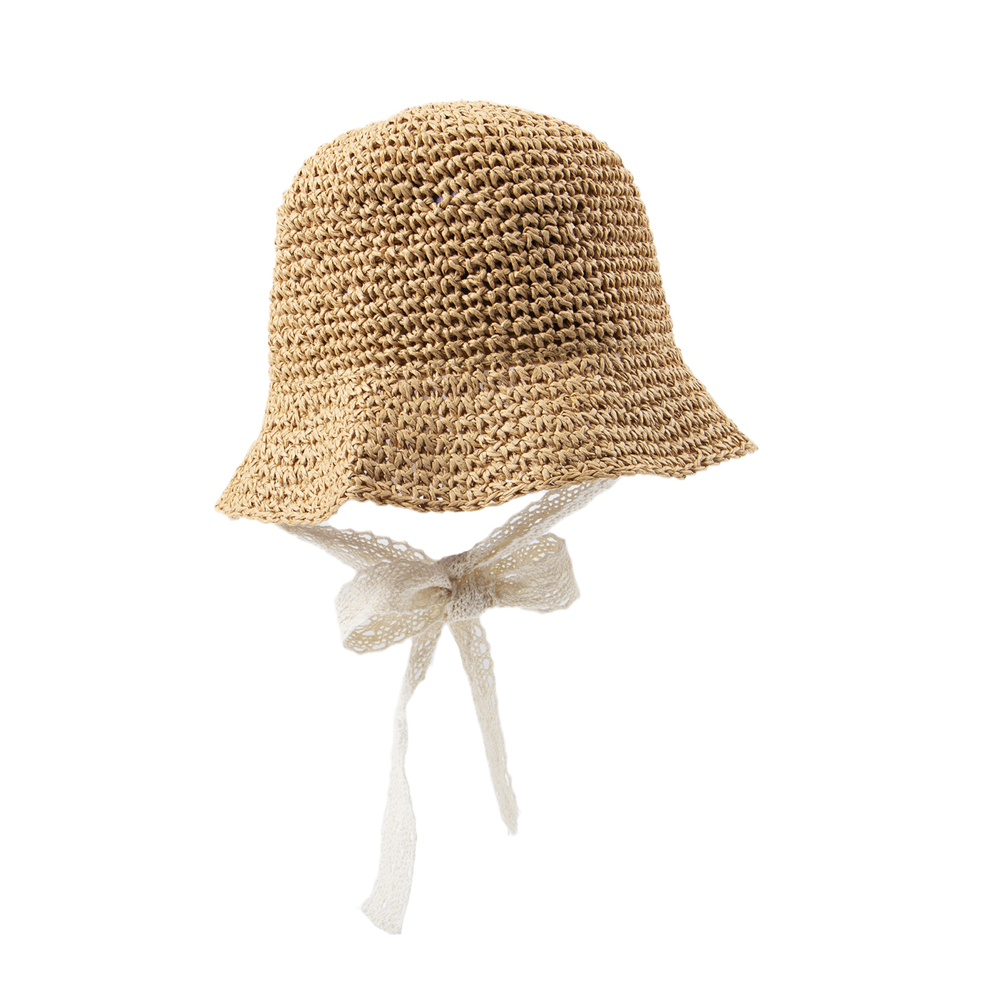 Baby Foldable Straw Hat With Lace Strap